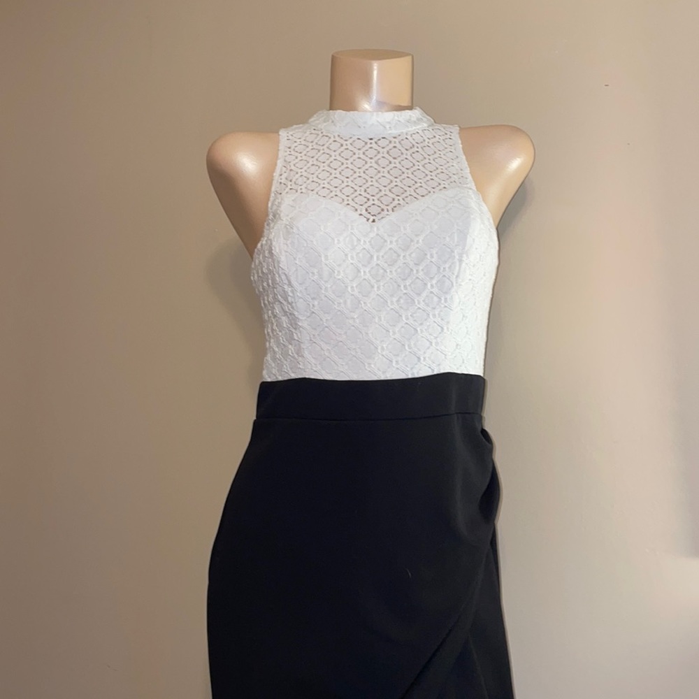 Premier amor cream & black dress size 10